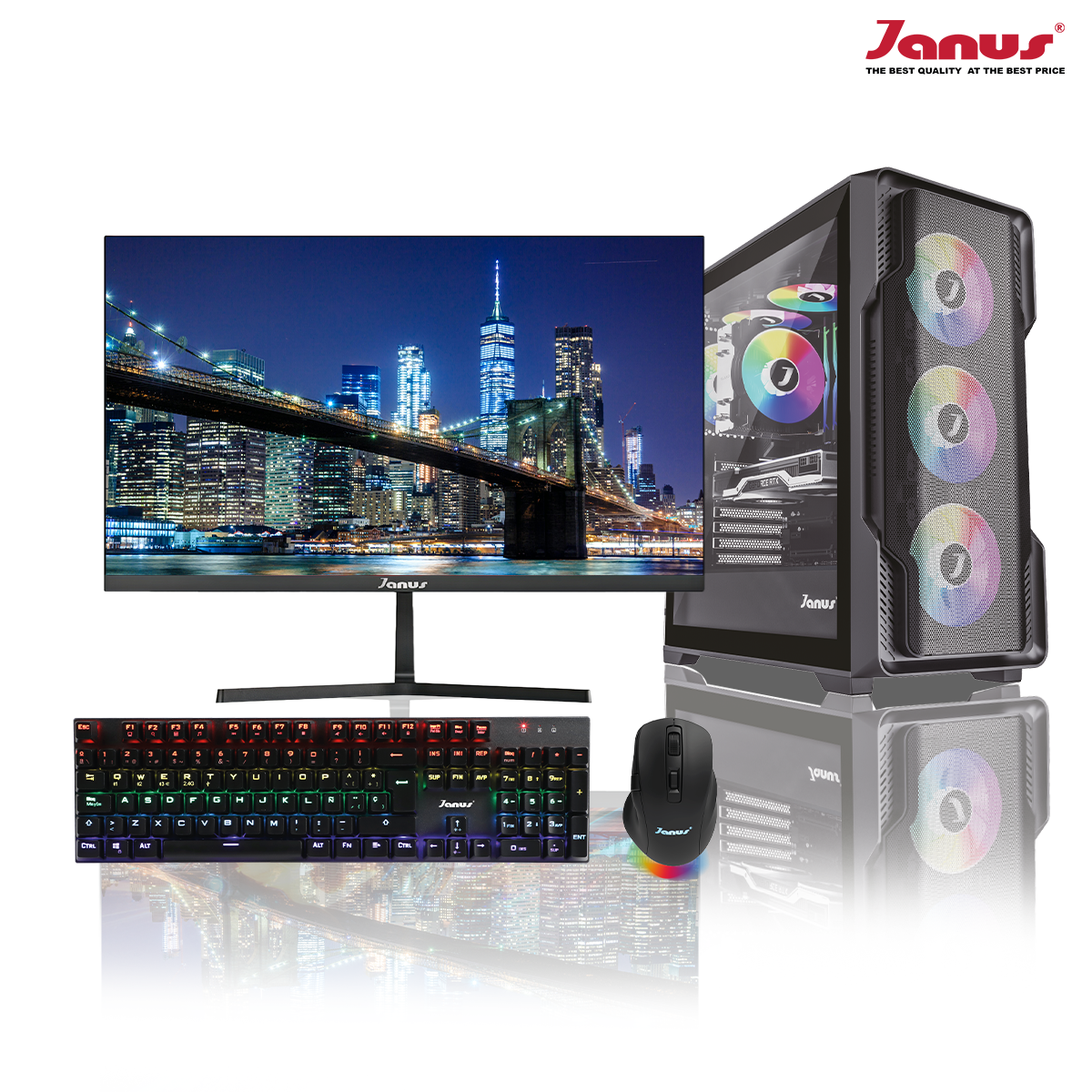 COMPUTADOR GAMER JANUS AMD RYZEN 9 9900X MEMORIA RAM 32GB RGB DDR5 SSD 1TB M.2  RTX 4070 SUPER BOARD B650 GAMING PLUS WIFI   REFRIGERACION LIQUIDA 360MM NEGRA FUENTE JANUS 650W 80 PLUS BRONZE