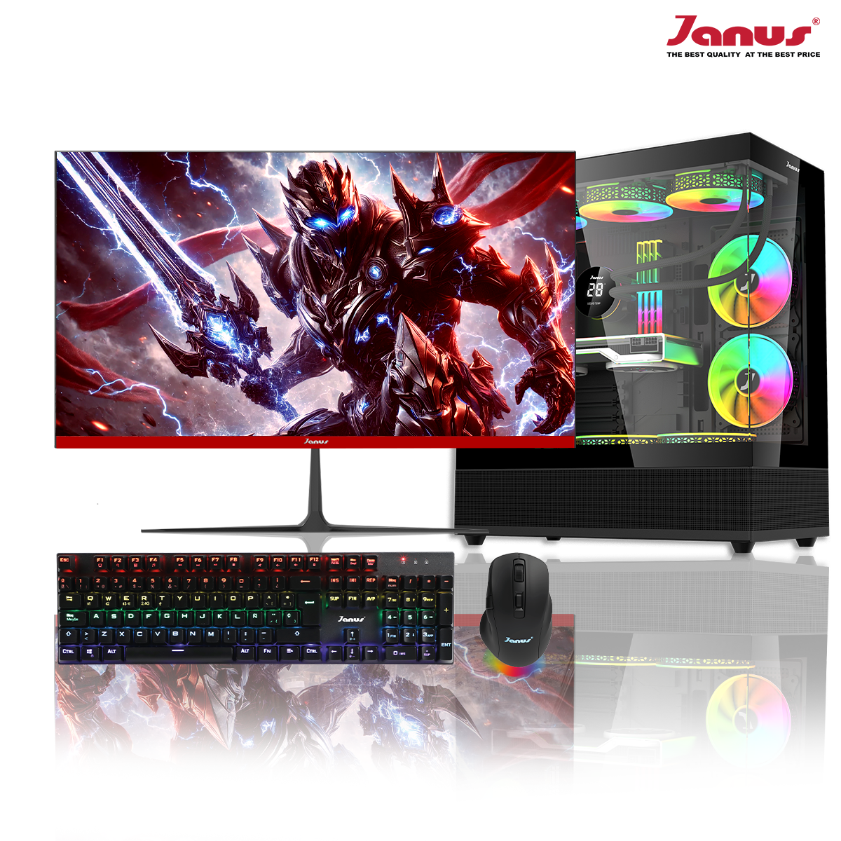 COMPUTADOR DE ESCRITORIO JANUS AMD RYZEN 7 9700X MEMORIA RAM 32GB RGB DDR5 SSD 1TB M.2  RTX 4060 BOARD B650 GAMING PLUS WIFI   REFRIGERACION LIQUIDA 360MM NEGRAFUENTE JANUS 650W 80 PLUS BRONZE