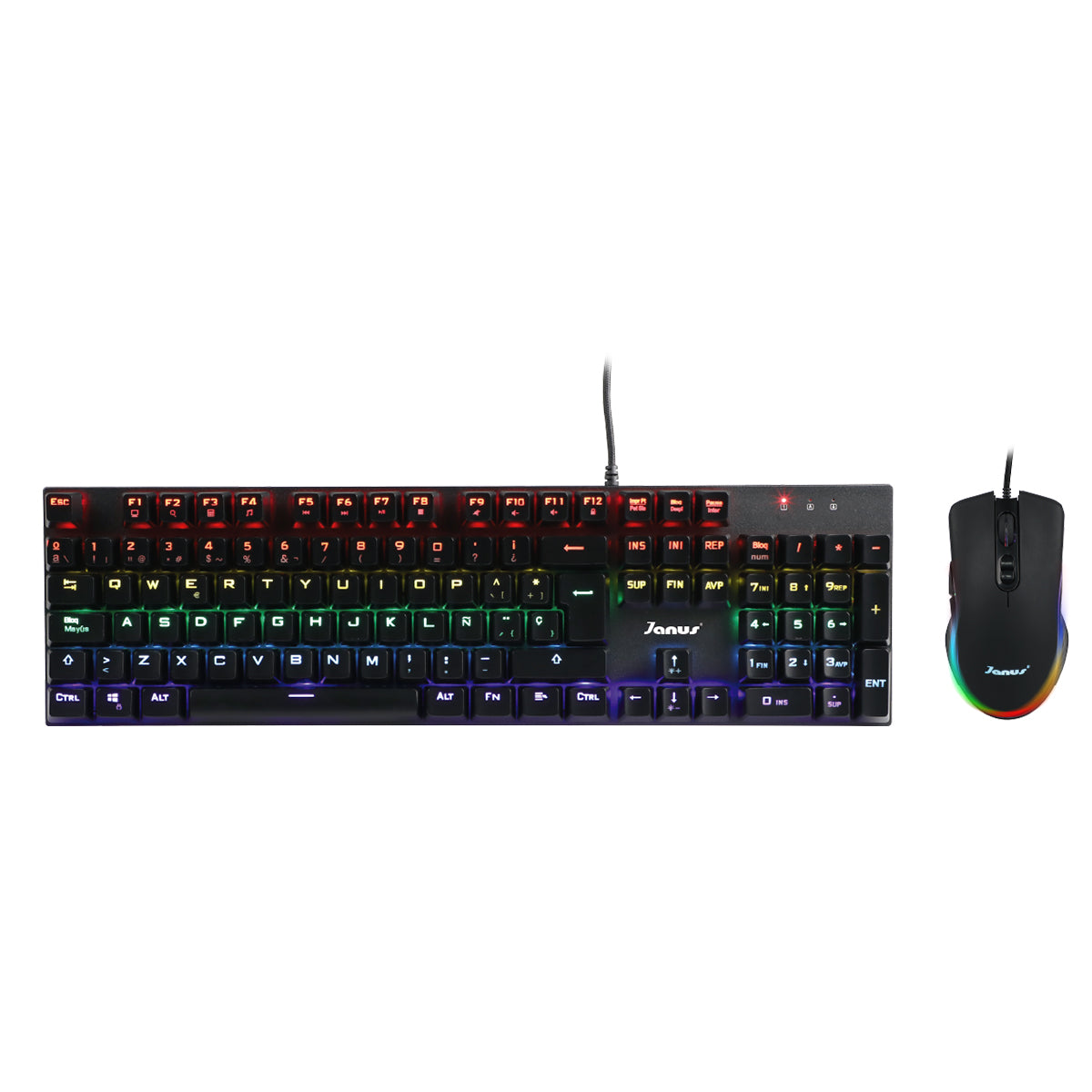 COMBO TECLADO+MOUSE GAMER JANUS ALÀMBRICO MECÁNICO RETRO ILUMINADO MK07+KY-M986