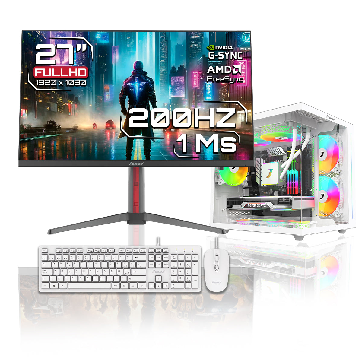 Computador Gamer Janus Intel Core I5 14400 Memoria Ram 16Gb Rgb Ssd 512Gb M.2   Board H610M    Fuente Janus 550W