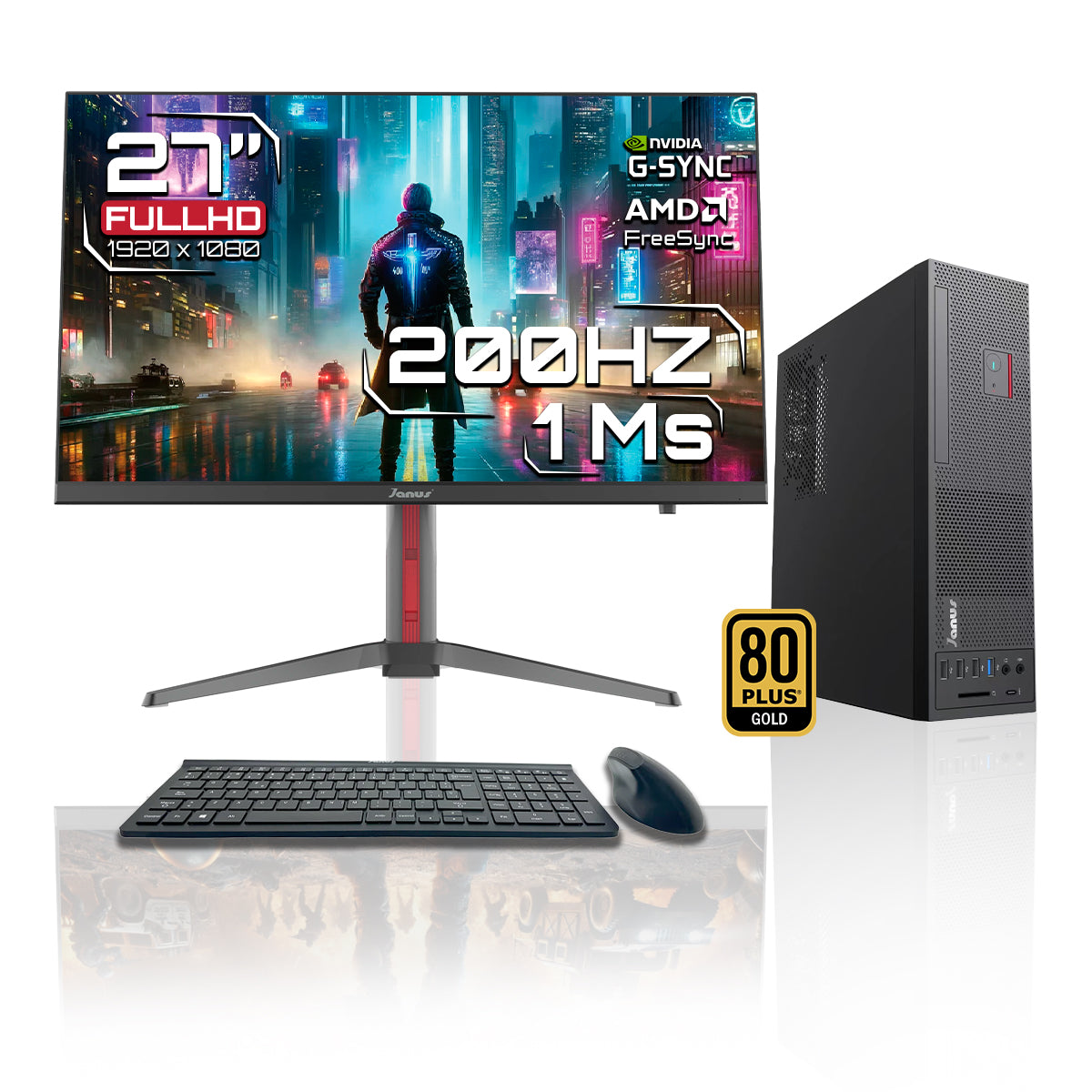 Workstation Janus Intel Core I5 12400 Memoria Ram 16Gb Ssd 512Gb M.2   Board H610M    Fuente Janus 300W 80 + Gold