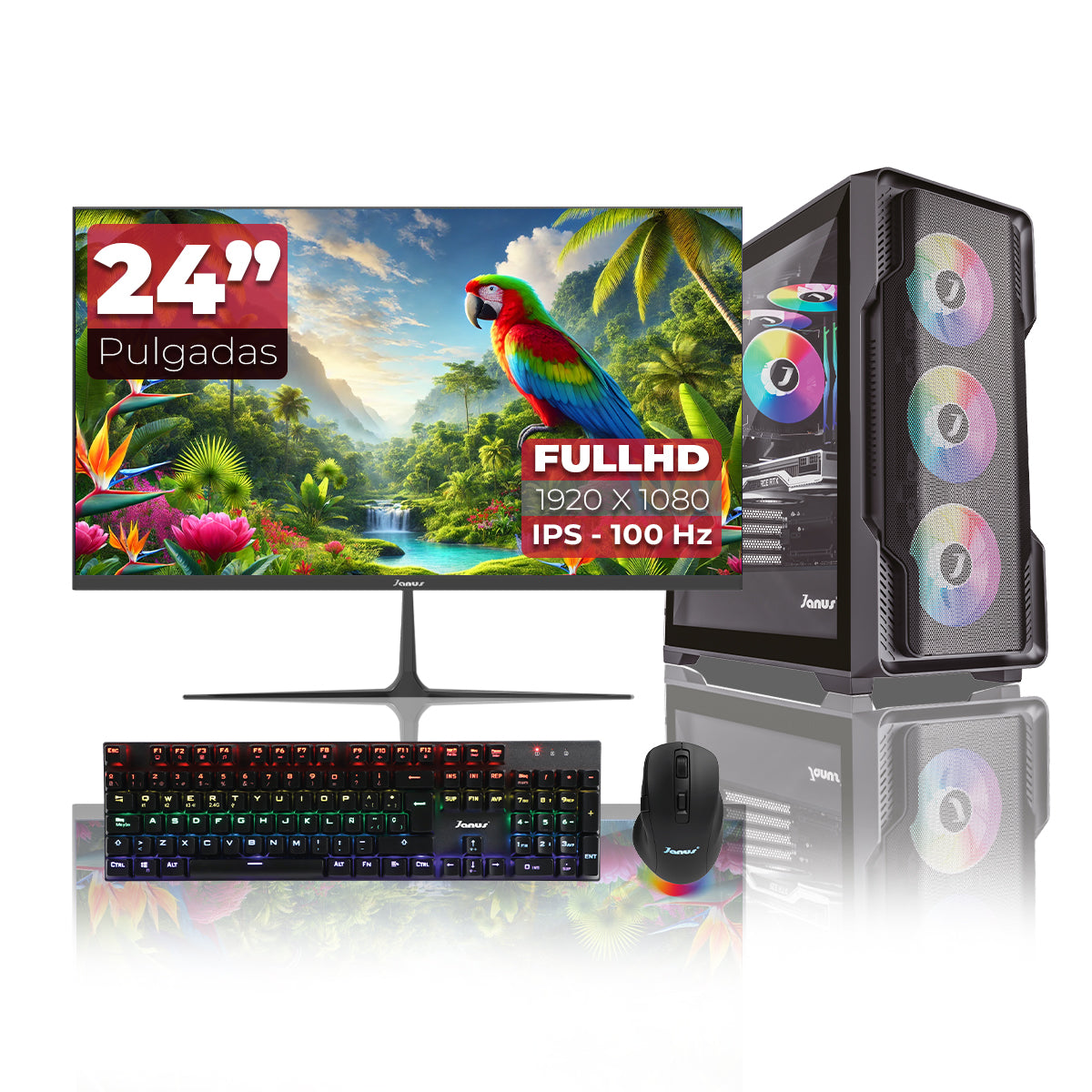 COMPUTADOR GAMER JANUS XTREME INTEL CORE I7 14700F MEMORIA RAM 16GB RGB DDR5 SSD 1TB M.2  RTX 4070 SUPER BOARD B760 GAMING PLUS WIFI   REFRIGERACION LIQUIDA 360MM NEGRA FUENTE JANUS 650W 80 PLUS BRONZE