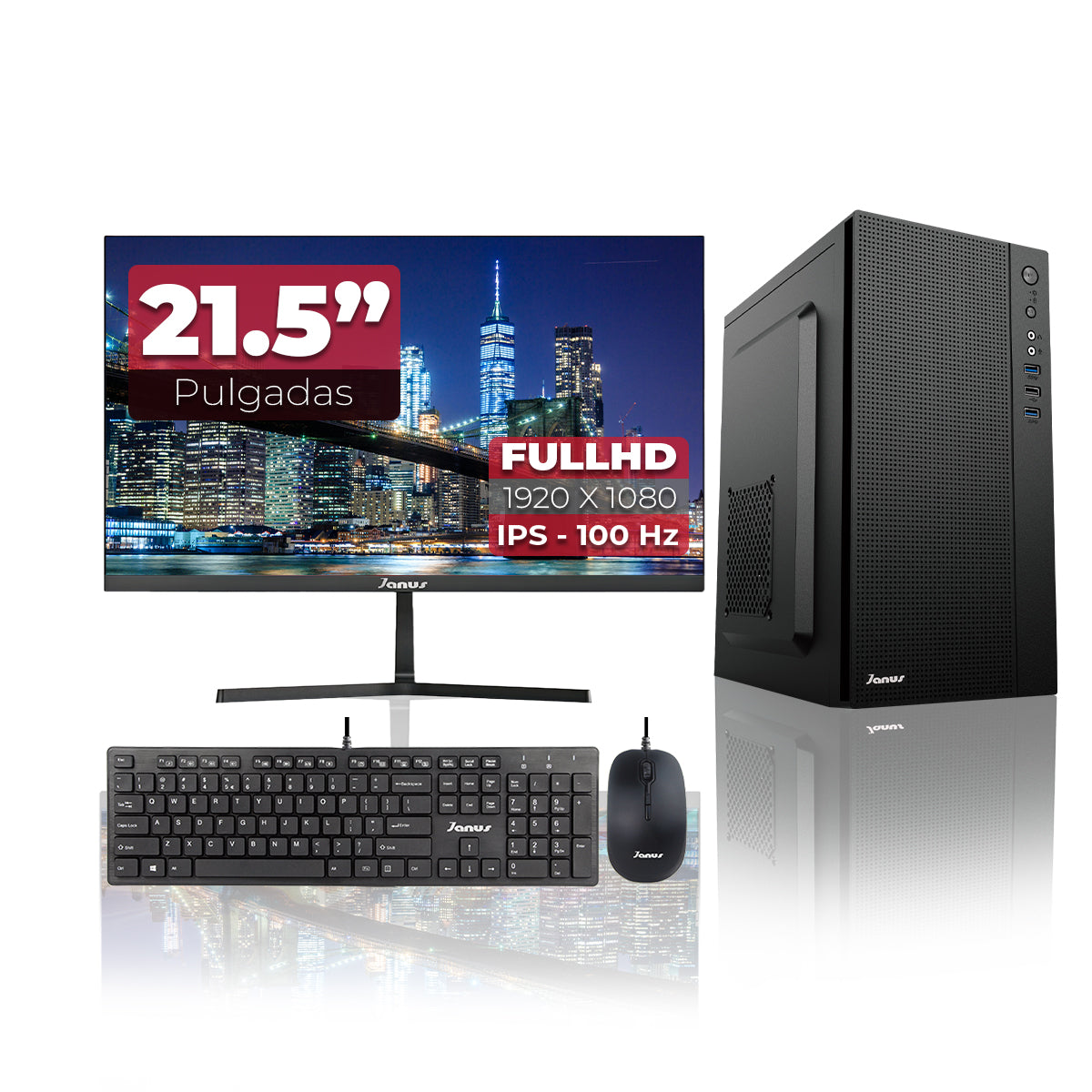 Computador de Escritorio Janus INTEL CORE I3 10100 Memoria RAM 16GB SSD 512GB M.2   Board H470M-HVS    Fuente Janus 400W
