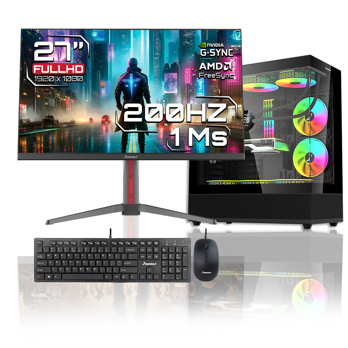 Computador Gamer Janus AMD RYZEN 5 8500G MEMORIA RAM 16GB RGB DDR5 SSD 512GB M.2   Board B650 GAMING PLUS WIFI    FUENTE Janus 650W 80 PLUS BRONZE