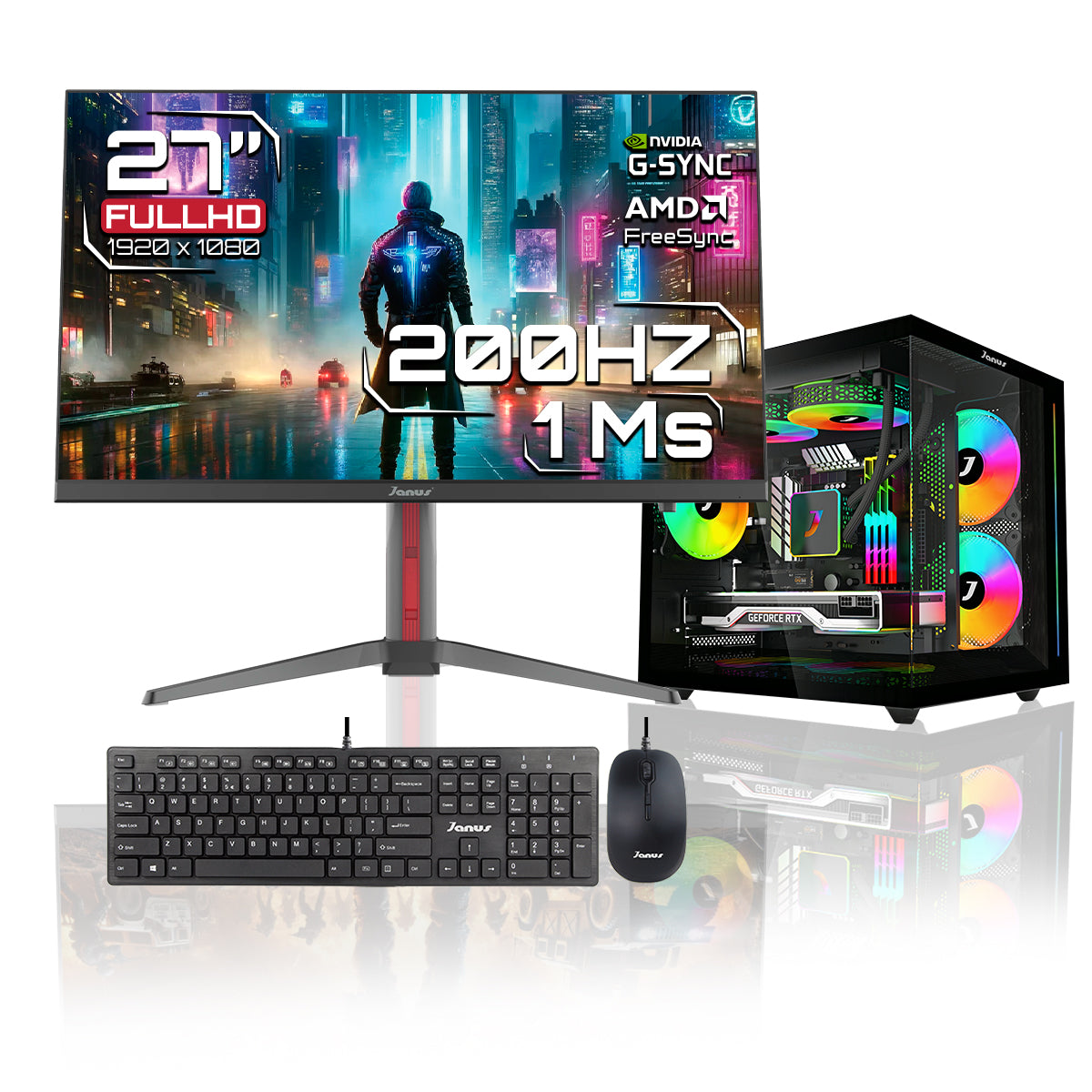 Computador Gamer Janus Amd Ryzen 5 4600G Memoria Ram 16Gb Rgb Ssd 512Gb M.2   Board A520M    Fuente Janus 400W