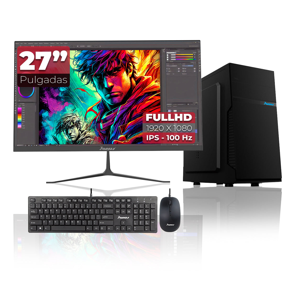 Computador de Escritorio Janus INTEL CORE I5 12400 Memoria RAM 8GB SSD 512GB M.2   Board H610M    Fuente Janus 400W