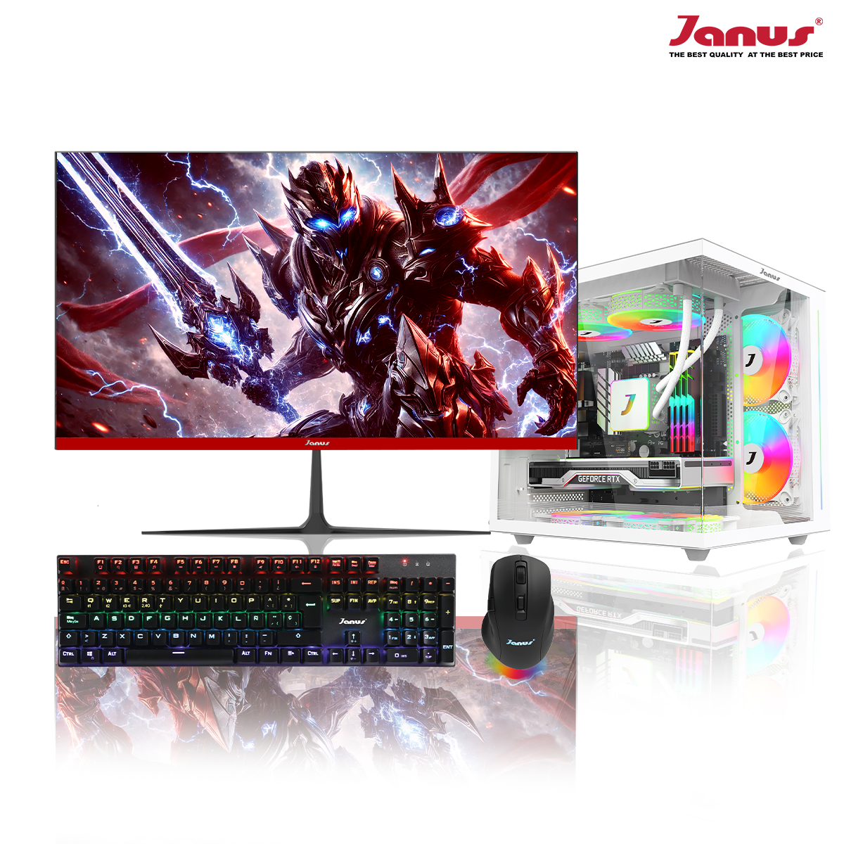 COMPUTADOR GAMER JANUS AMD RYZEN 5 5600G MEMORIA RAM 16GB RGB SSD 512GB M.2  BOARD B450M STEEL REFRIGERACION LIQUIDA 240MM BLANCA