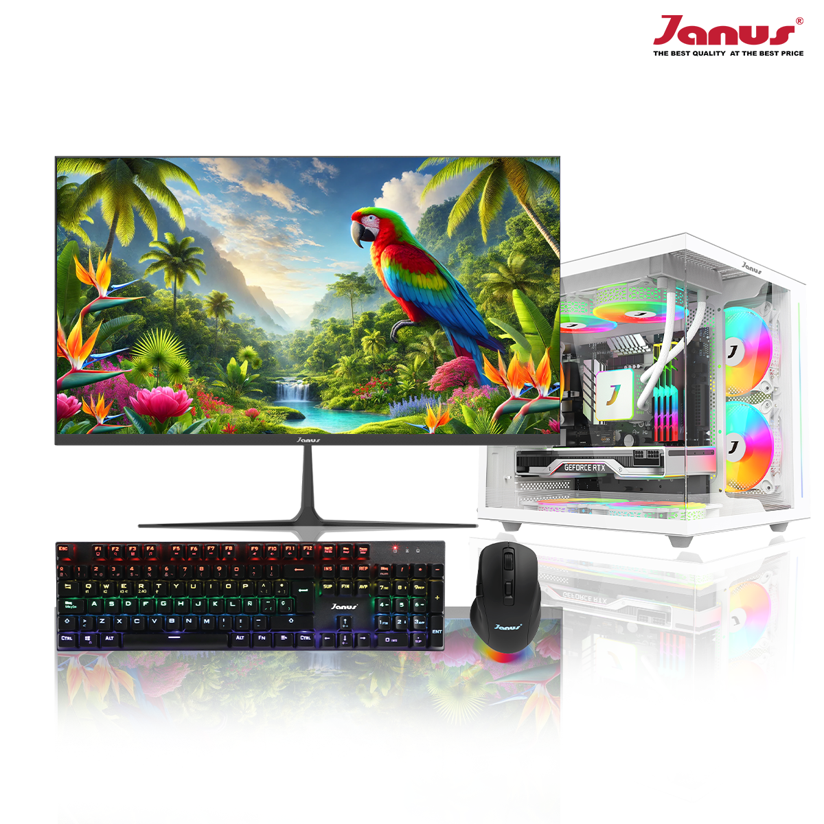 COMPUTADOR GAMER JANUS AMD RYZEN 5 5600G MEMORIA RAM 16GB RGB SSD 512GB M.2  BOARD B450M STEEL REFRIGERACION LIQUIDA 240MM BLANCA