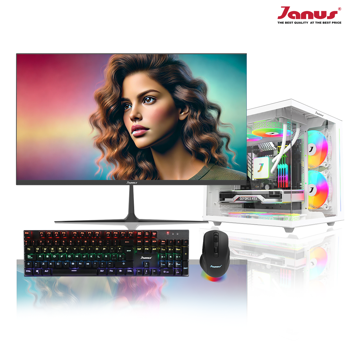 COMPUTADOR GAMER JANUS AMD RYZEN 5 5600G MEMORIA RAM 16GB RGB SSD 512GB M.2  BOARD B450M STEEL REFRIGERACION LIQUIDA 240MM BLANCA