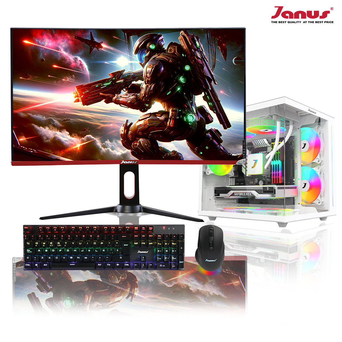 COMPUTADOR GAMER JANUS AMD RYZEN 5 5600G MEMORIA RAM 16GB RGB SSD 512GB M.2  BOARD B450M STEEL REFRIGERACION LIQUIDA 240MM BLANCA