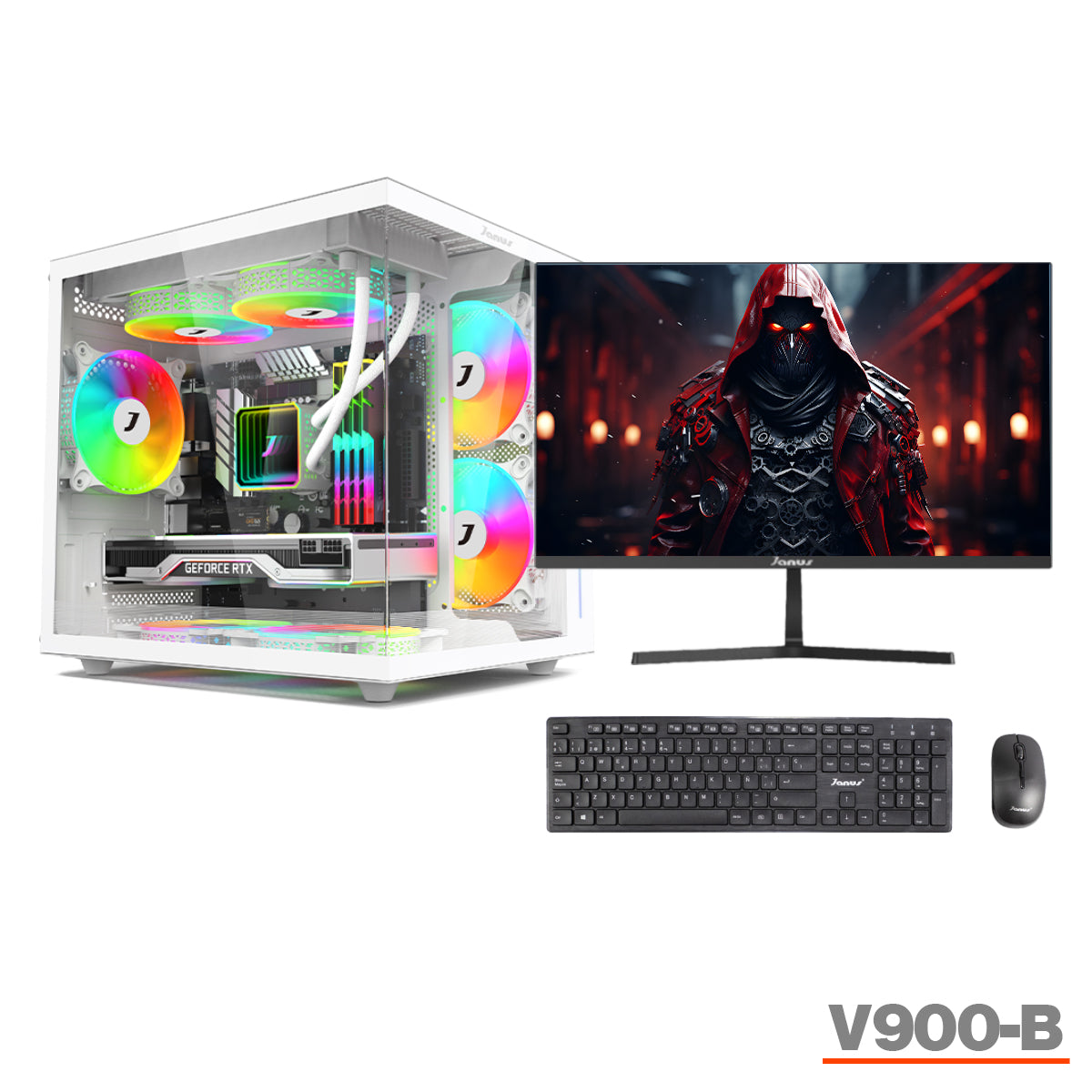 COMPUTADOR GAMER JANUS INTEL CORE I7 14700F MEMORIA RAM 16GB RGB SSD 1TB M.2  RX 6600 BOARD B660M   REFRIGERACION LIQUIDA 240MM BLANCA FUENTE JANUS 550W