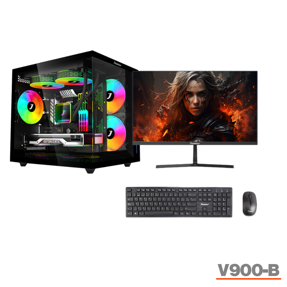 COMPUTADOR GAMER JANUS INTEL CORE I9 12900KF MEMORIA RAM 16GB RGB SSD 1TB M.2  RTX 4060 BOARD B660M   REFRIGERACION LIQUIDA 240MM NEGRA FUENTE JANUS 650W 80 PLUS BRONZE